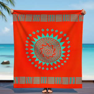 Serviette de plage XL microfibre Orange 140x170 220g/m² - Solari
