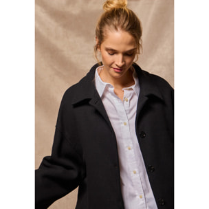 Abrigo corto Lita negro abotonado y detalles Polo Club