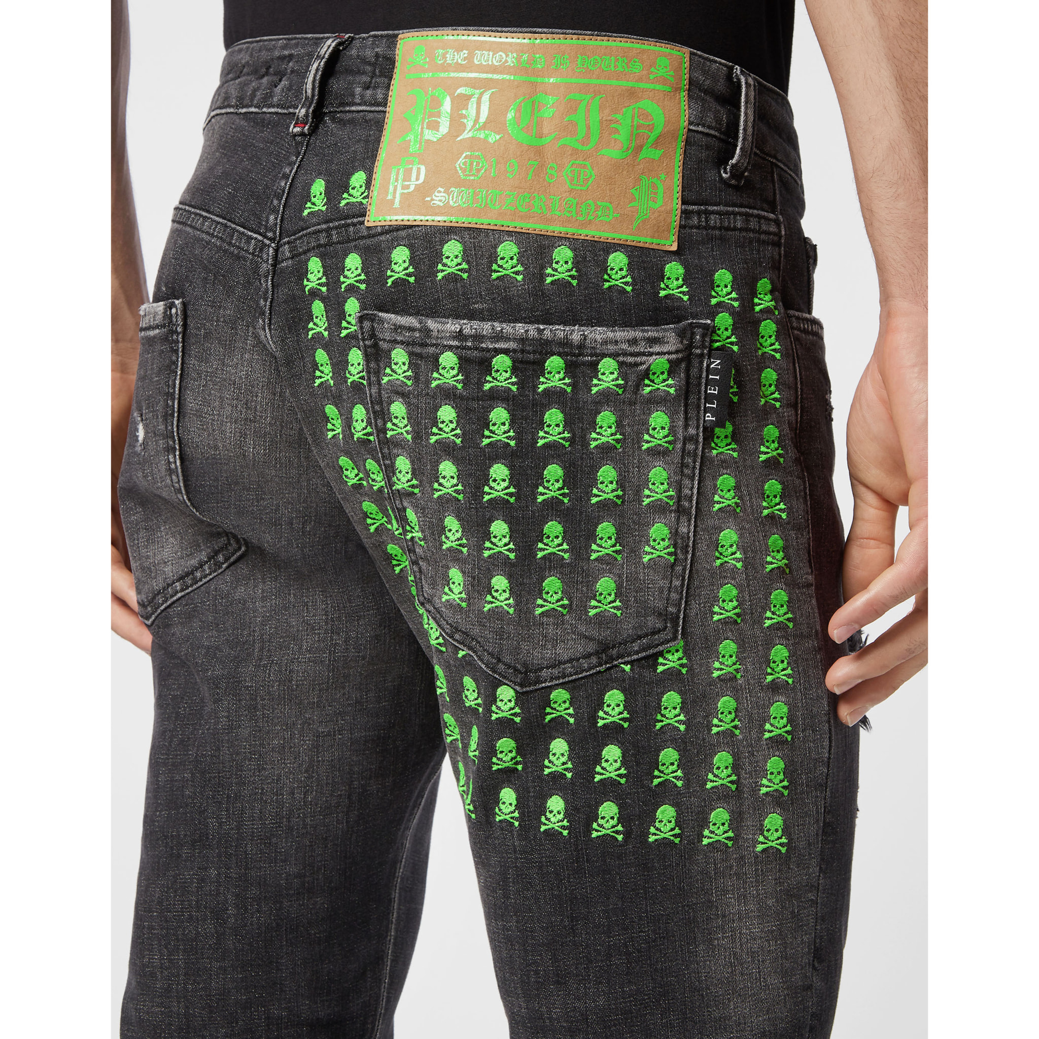 PHILIPP PLEIN Vaqueros de corte recto SKULL&BONES