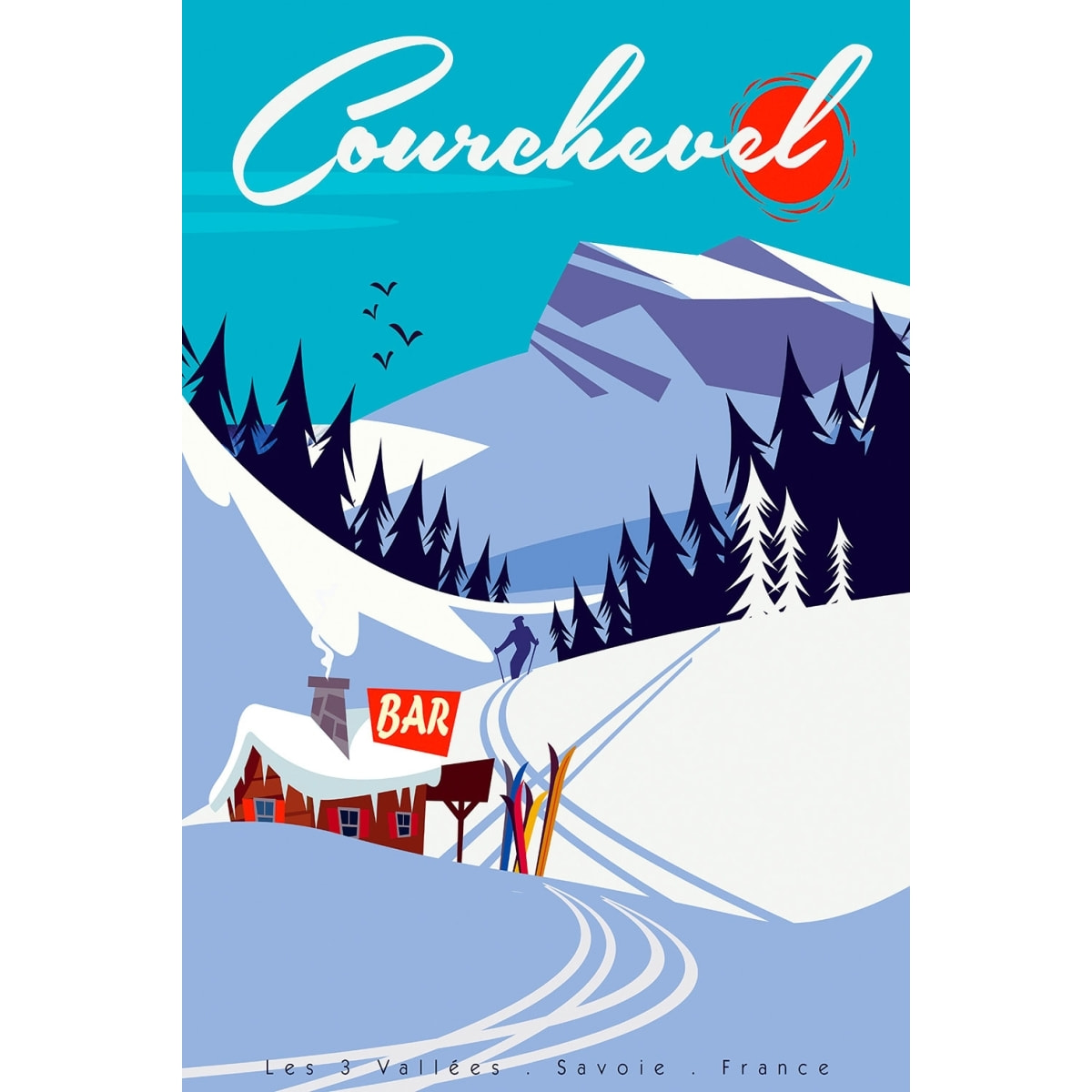 Tableau ski courchevel Tableau alu Dibond