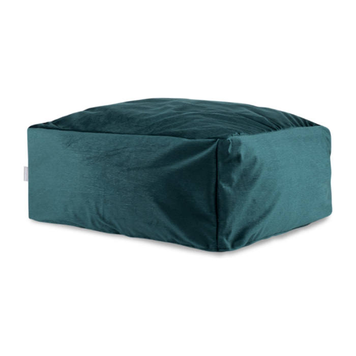 Pouf amovible en velours CORSO 50x50x25 cm bleu mer