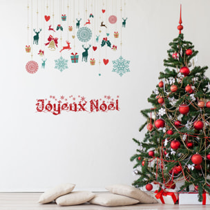 Sticker Noël décoration joyeux noël - Autocollants stickers adhésifs noël - décoration fêtes