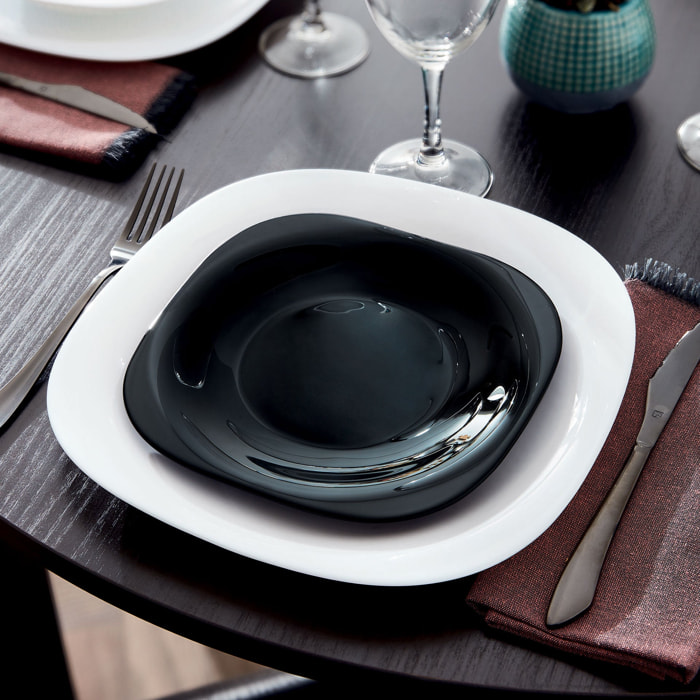 Set di 6 piatti neri 21 x 19,6 cm Carine - Luminarc