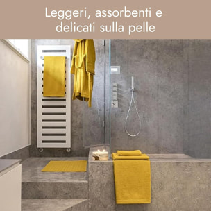 INTRECCI HOME Set Bagno 2 Asciugamani Ospite, in Puro Cotone 500 g,Morbidezza Extra, Assorbenza Superiore, Elegante e Durevole