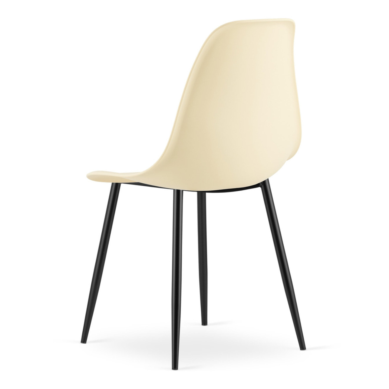 Sedia WAT moderna in crema e metallo nero