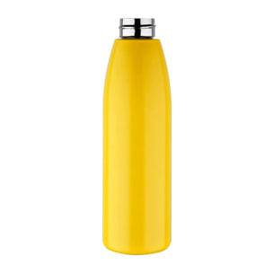 Botella de agua de pared única 750ml acero inoxidable color amarillo tapa de grifo benetton.