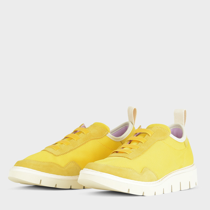 SLIP ON MUJER P05 DE MESH Y ANTE AMARILLO