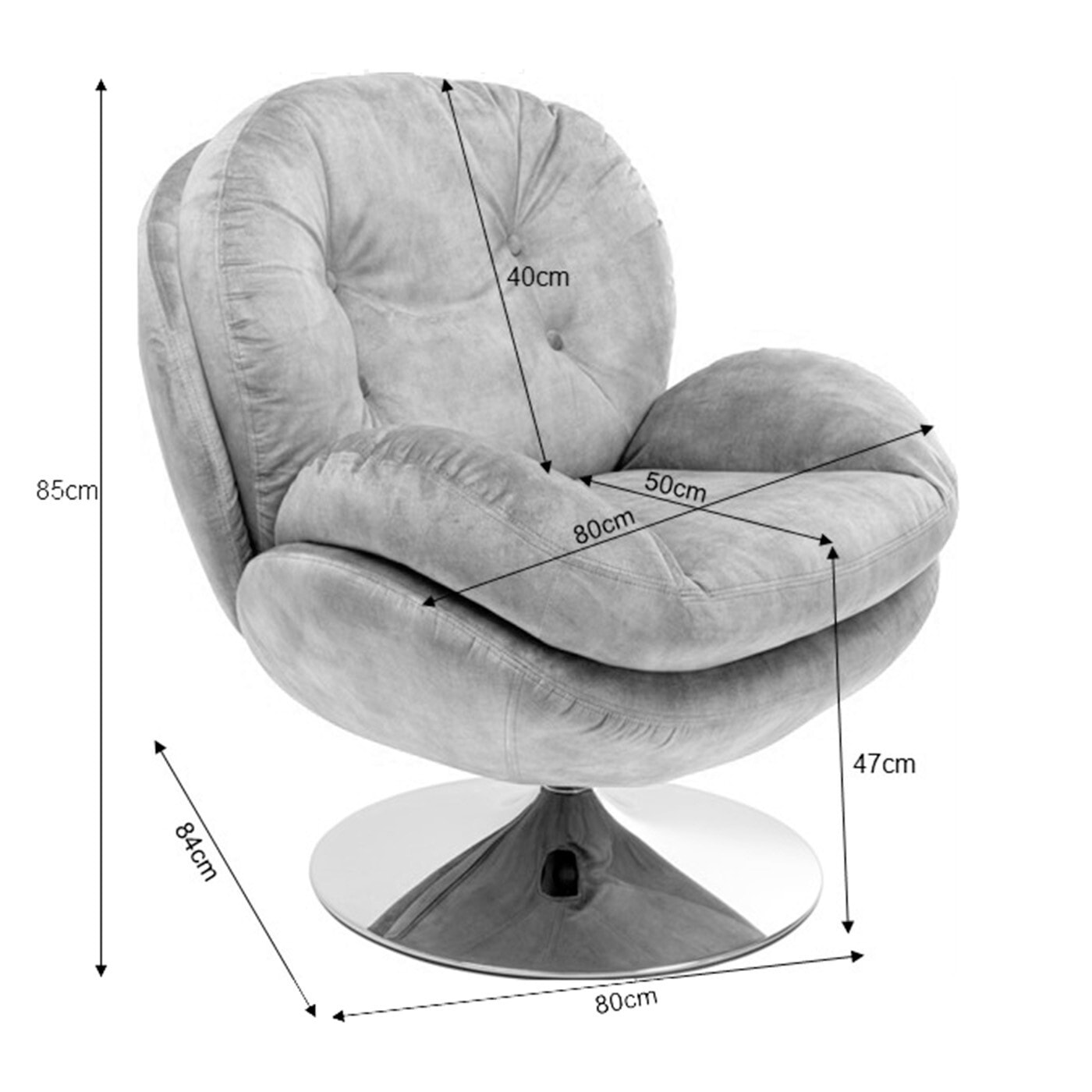 Fauteuil pivotant Cosy velours rouge Kare Design