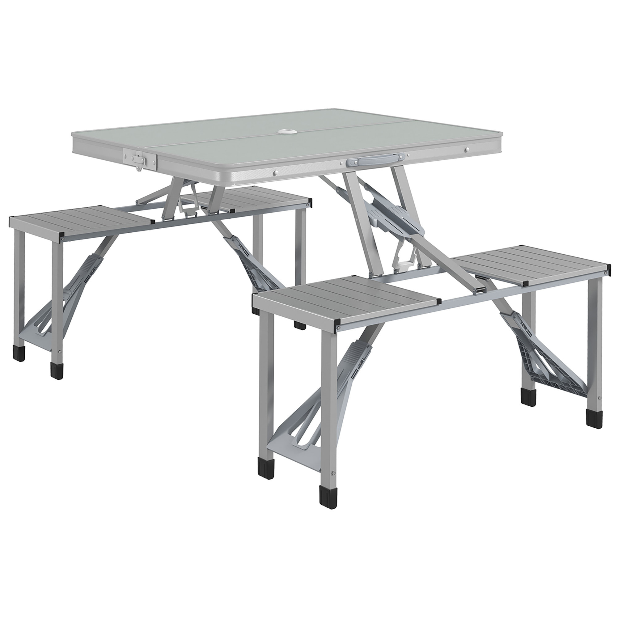 Ensemble table et chaise de camping pliant forme valise pique-nique alu