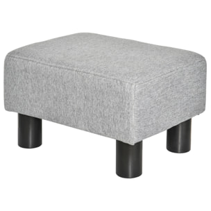 Repose-pied pouf tabouret style contemporain max. 150 Kg tissu gris clair chiné