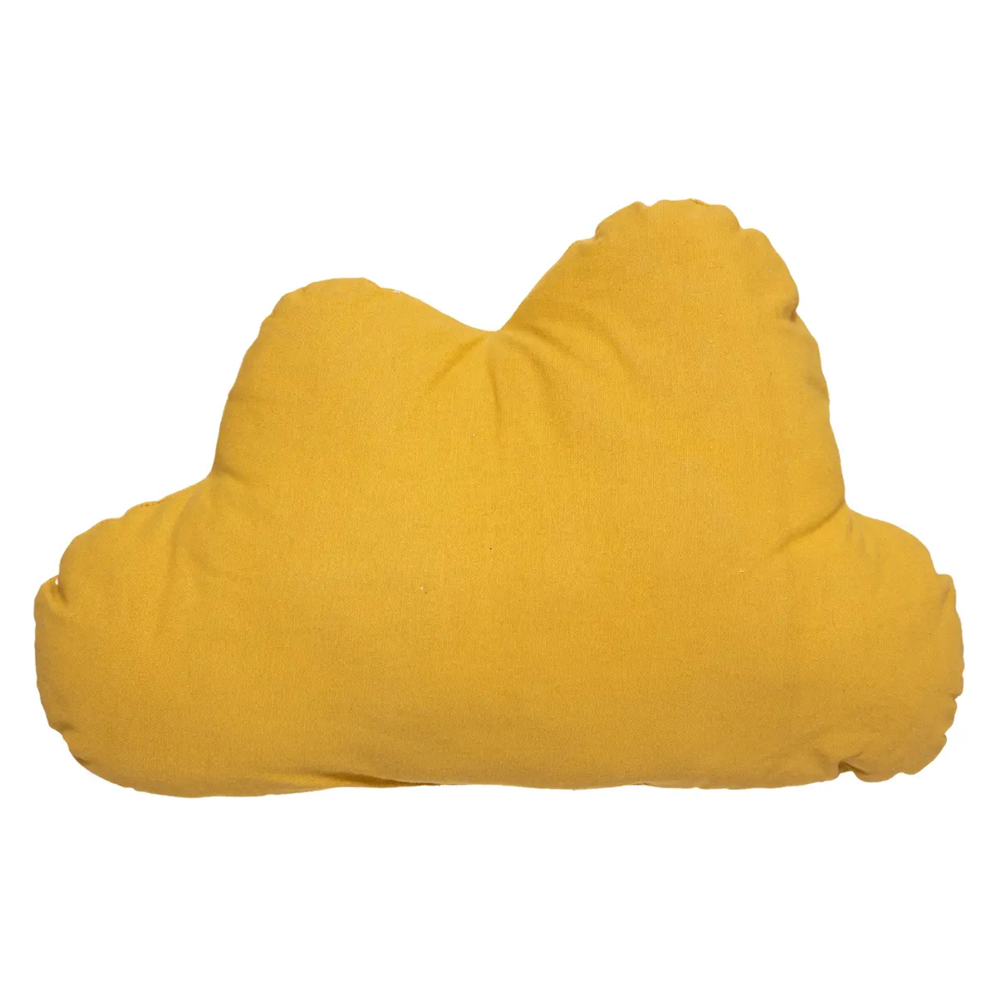 Coussin enfant "Berlingot" nuage - coton - jaune ocre - 45x28 cm