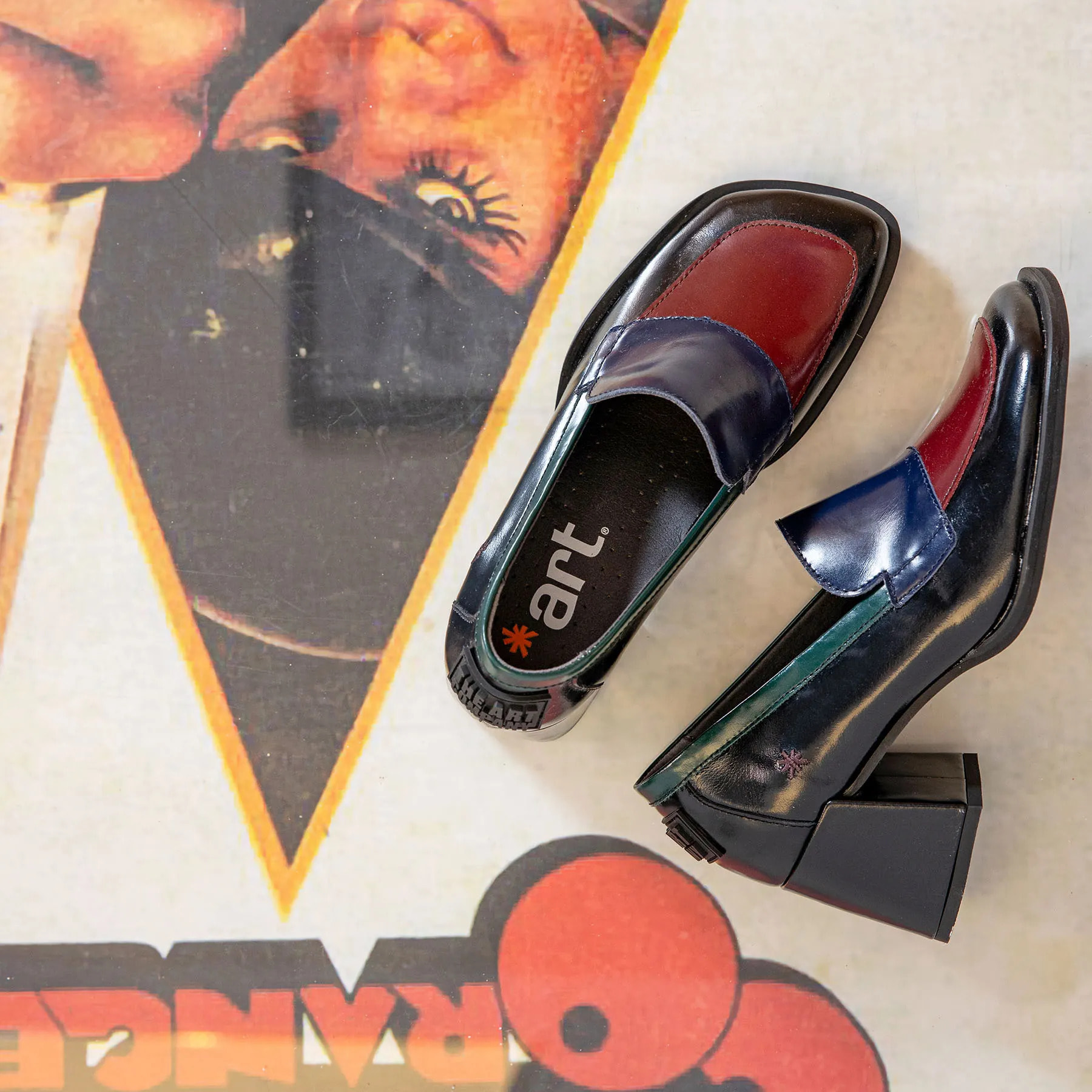 Zapatos con tacón 1705 NAPPA SHINNY MULTI-BLACK/ VERONA color Multi black