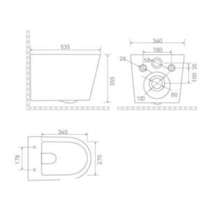 Pack WC bâti-support léger 112 cm ECO 2L Swiss Aqua Technologies + WC suspendu Ceramia + plaque blanc/chrome (STECE14WT04-IN)