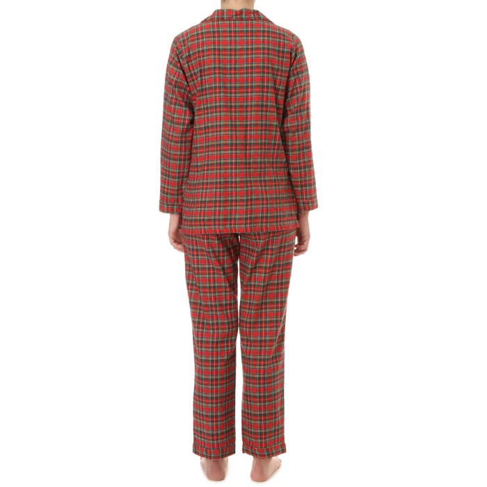 PACK Pigiama leggero mamma e bimba DONNA BAMBINA scozzese rosso