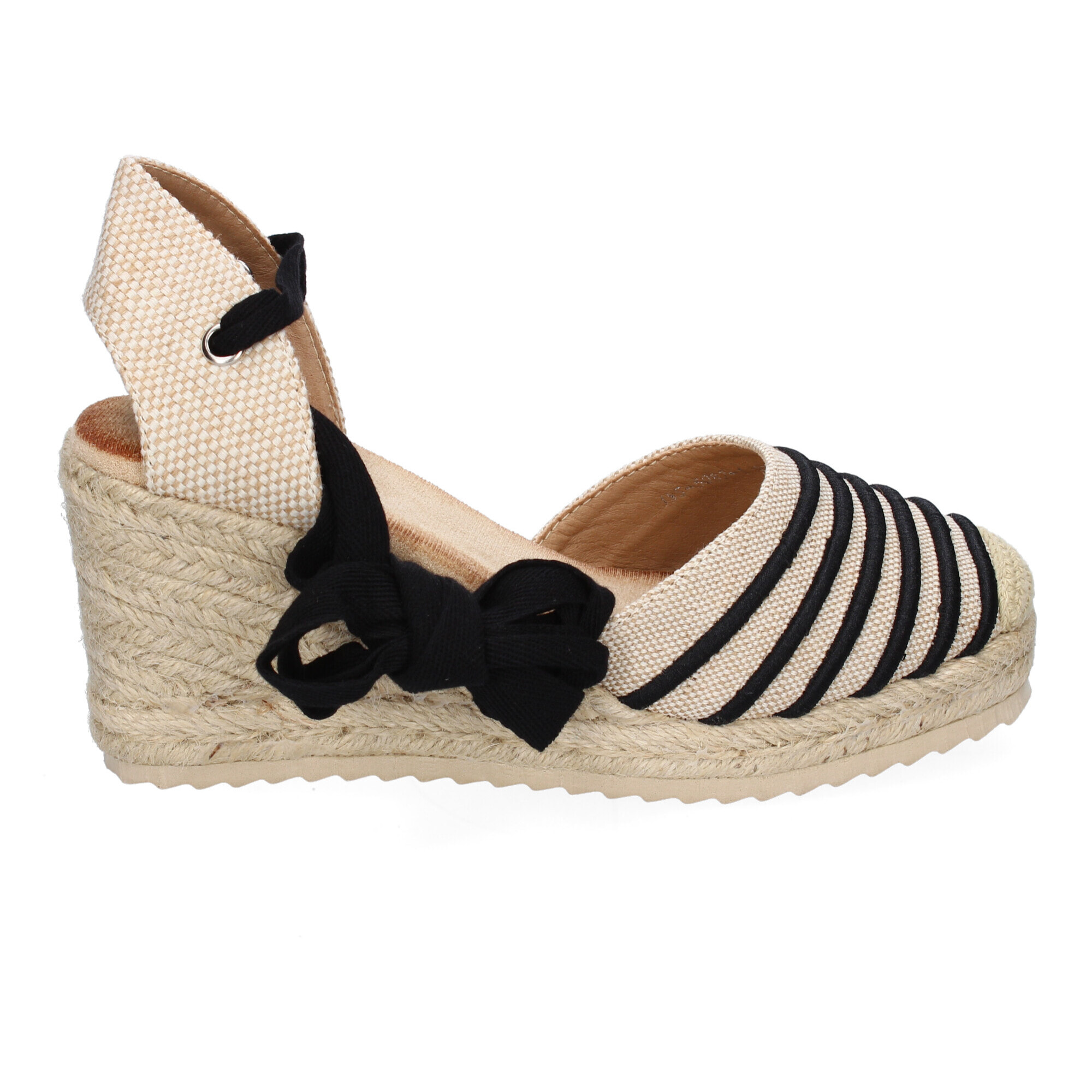 Sandalia de Mujer con Cuña de Yute, Comodas y Elegantes, Diseño Moderno con Cintas