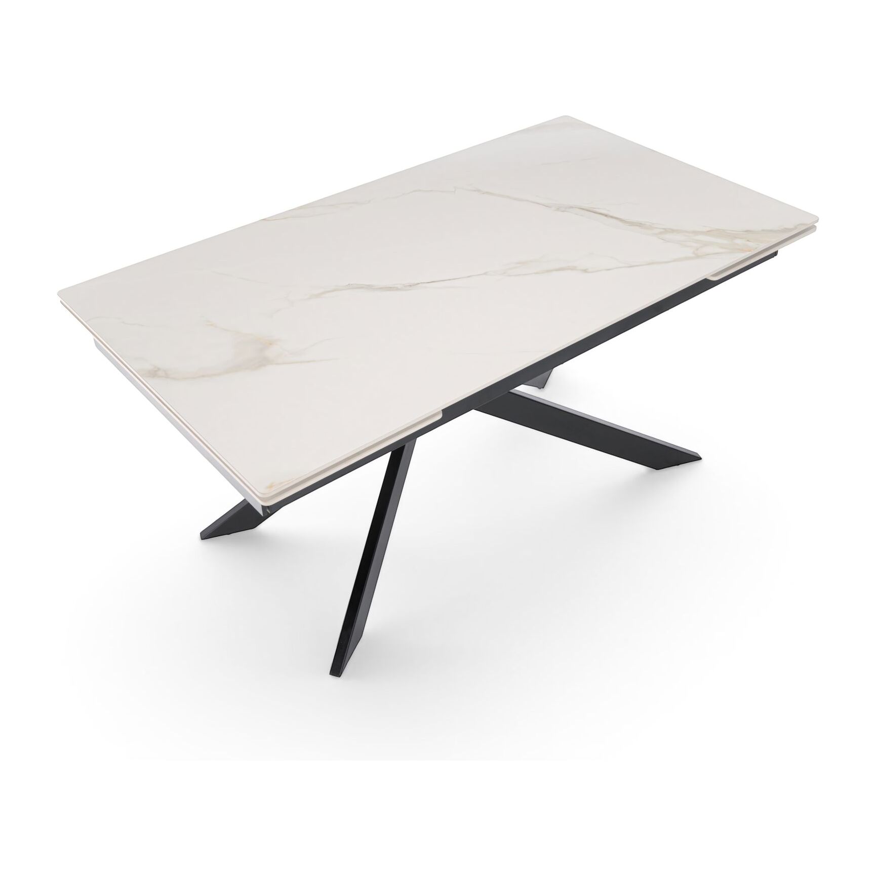 Tavolo allungabile BEVERLY HILLS in ceramica finitura calacatta oro 160+40+40x90x76
