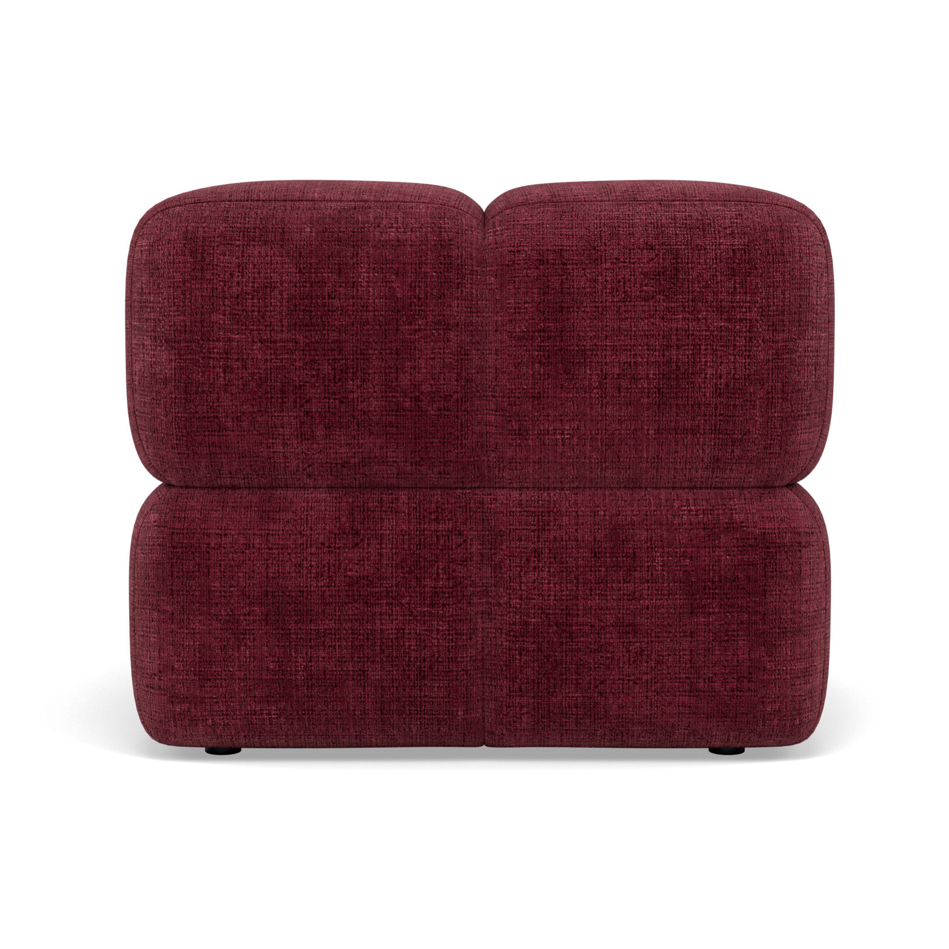 Grace - module d'assise sans accoudoir en velours texturé - Prune