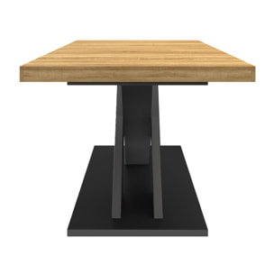 Table à manger extensible Alexia bois et noir 160-200cm