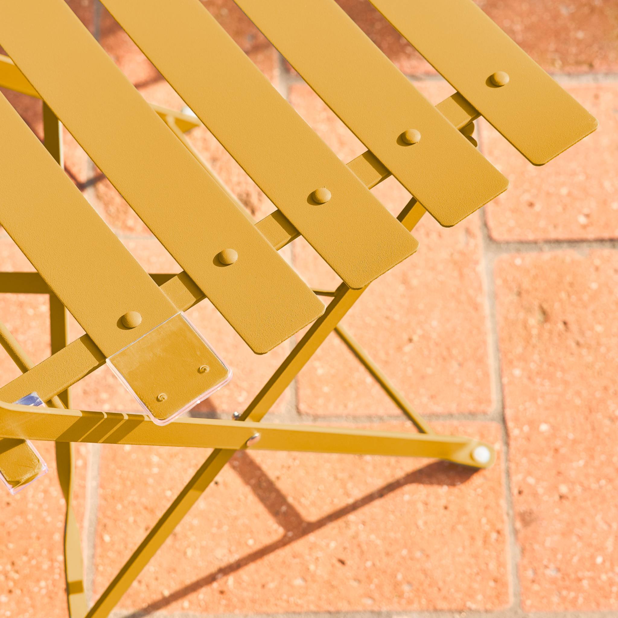 Table de jardin bistrot pliante métal + 2 assises EMILIA