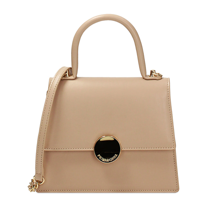 Minibolsa beige con clip