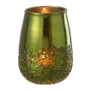 J-Line bougeoir Miroir - verre - vert - small - 2 pcs