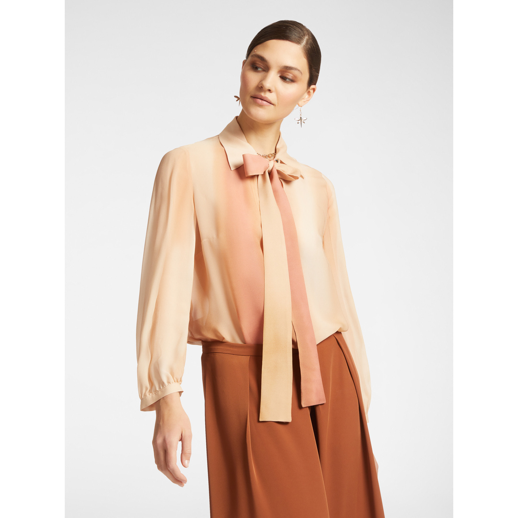 Elena Mirò - Blusa in raso di colore sfumato - Beige