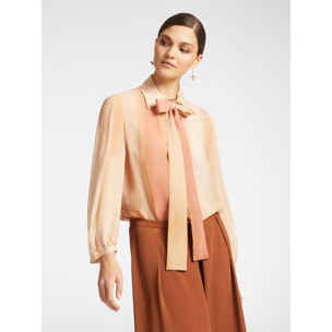Elena Mirò - Blusa in raso di colore sfumato - Beige