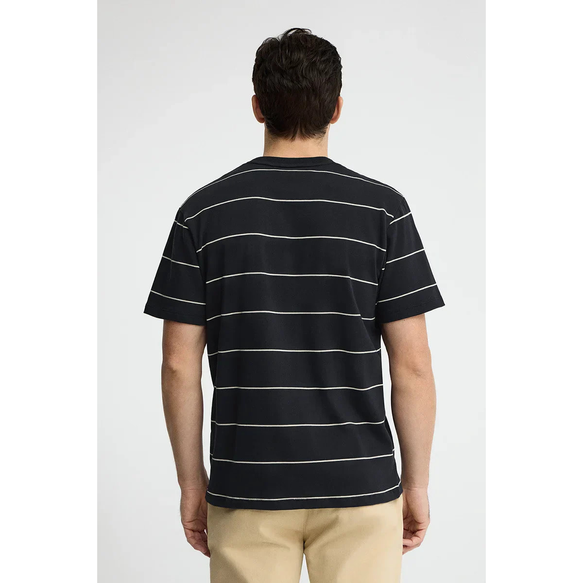 Maglietta a righe blu marino e giallo chiaro con toppa Polo Club