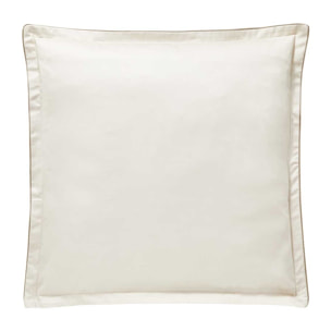 Taie d'oreiller imprimée en satin de coton bio, BLOSSOM, Beige Lune