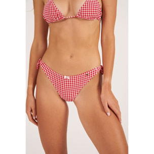 Braga de bikini clásica con lazos de cuadros vichy