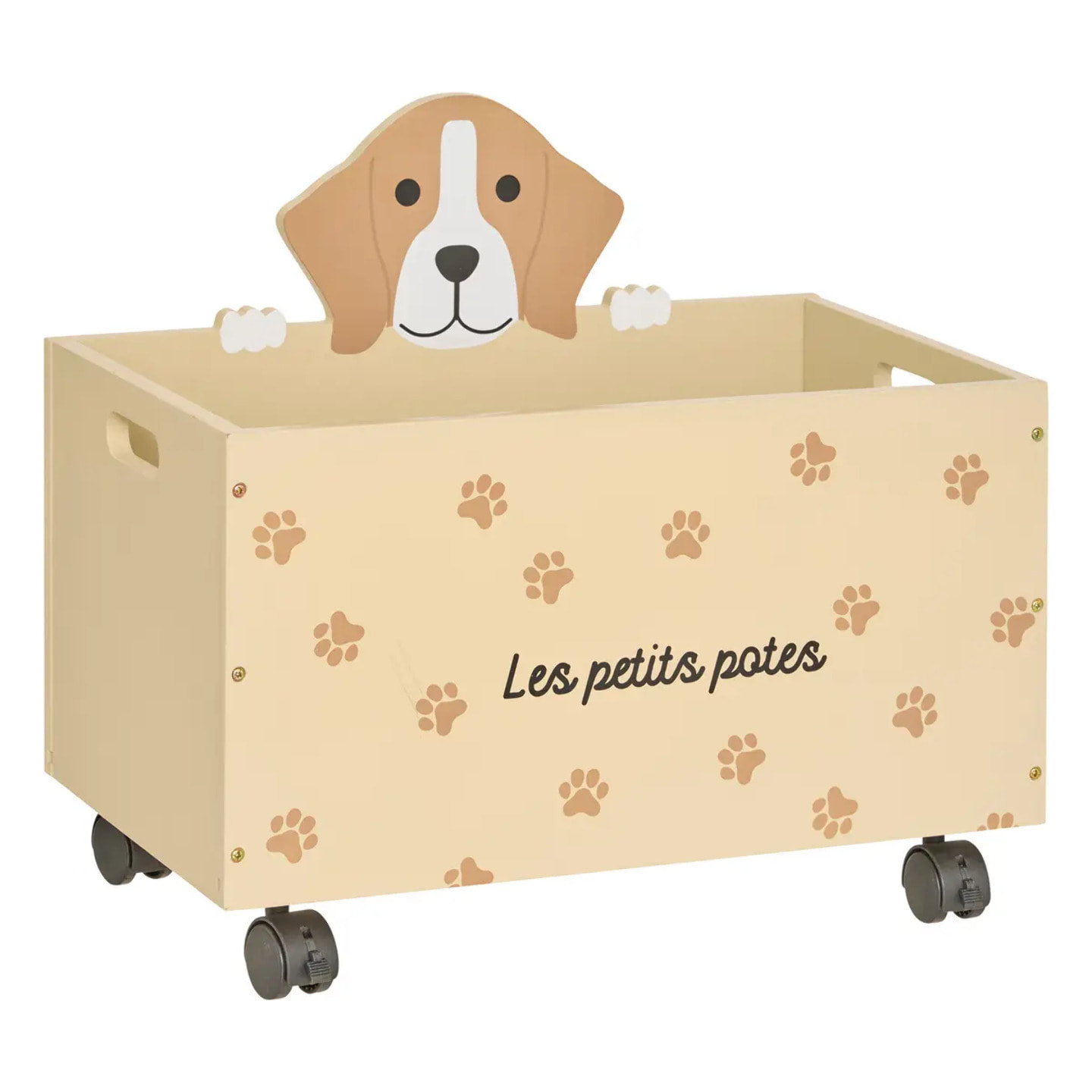 Coffre de rangement enfant Scott beige 48x42cm
