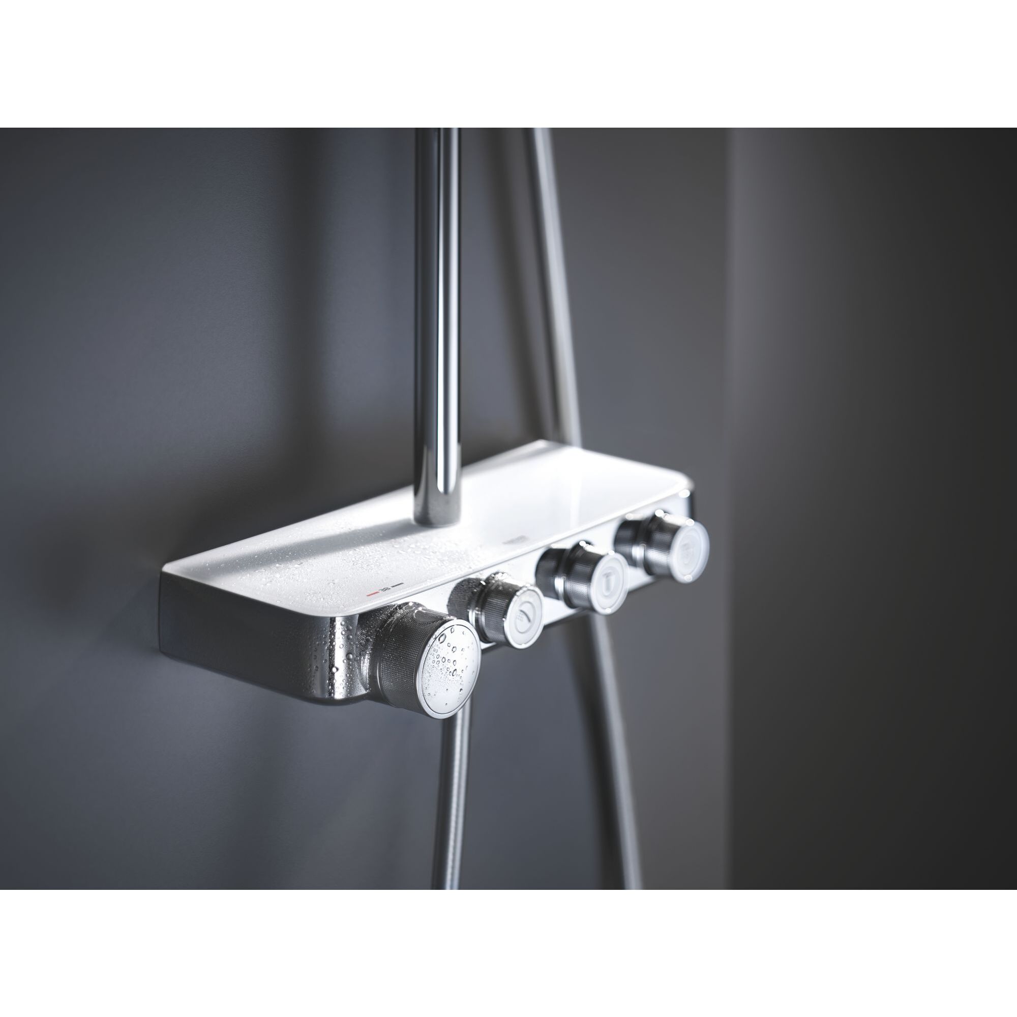 GROHE Colonne de douche avec mitigeur thermostatique Blanc Euphoria SmartControl System 310 Cube Duo