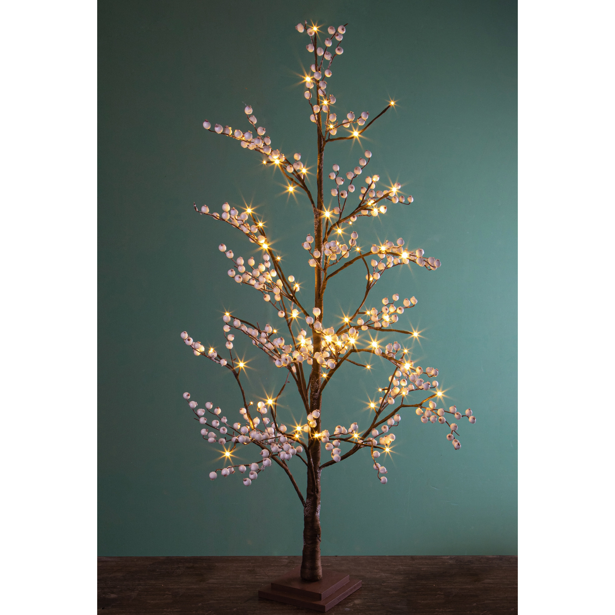 Cespuglio Di Ilex Con 72 Led. Uso  Interno. Altezza 120 Cm - Pezzi 1 - 45X120X45cm - Colore: Bianco - Bianchi Dino - Articoli Natalizi