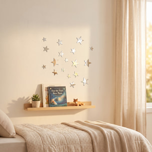 Pack de 19 stickers mirroirs étoiles 10 x 10 cm