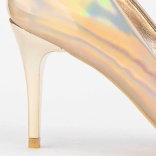 Zapato De Tacón - Dorado - Altura: 8 Cm