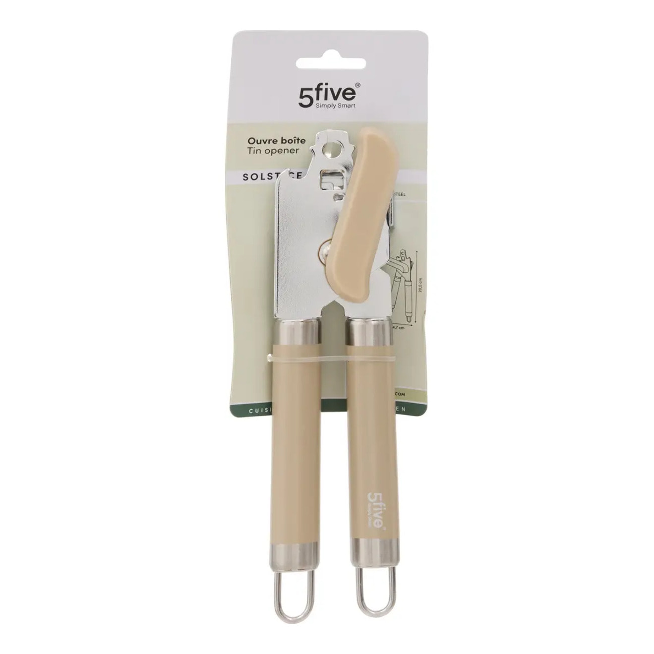 Ouvre-boîte Solstice H20,5cm beige en inox