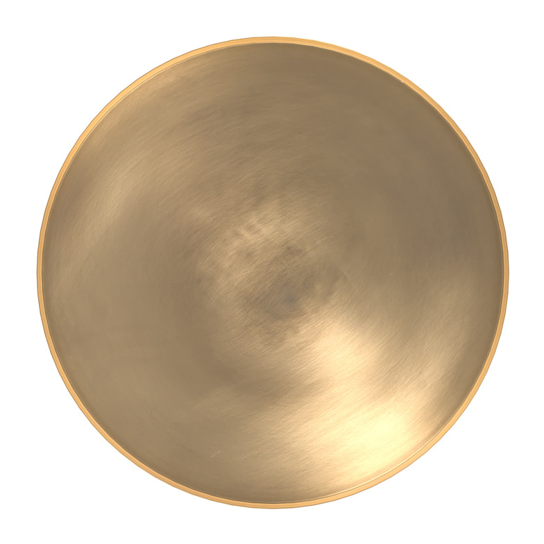Table d'appoint ronde en métal  vert d'eau et laiton D40 cm - Lyne