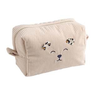 Trousse de toilette en velours côtelé