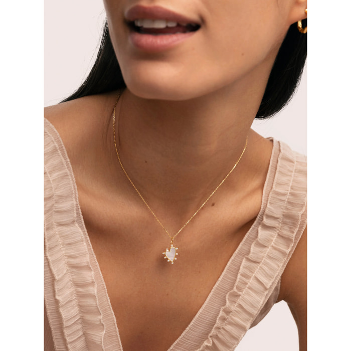 Collar Shell Heart Baño Oro