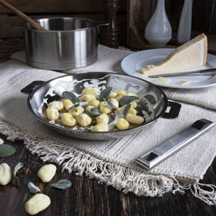 Poêle en inox brossé amovible