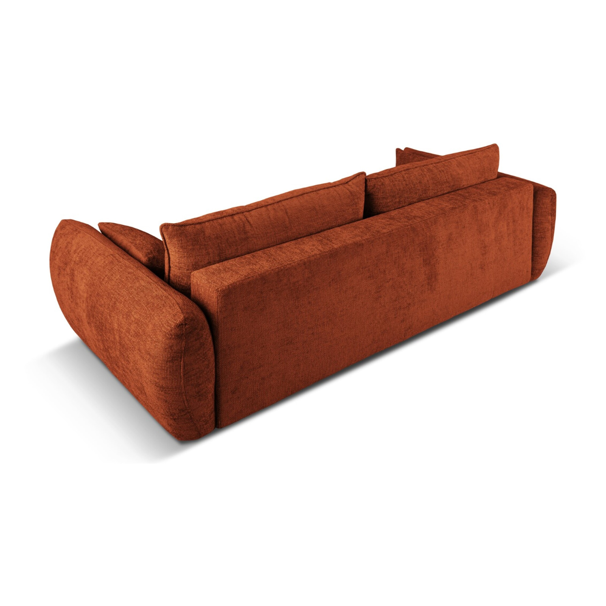 Canapé convertible avec coffre de rangement "Matera" 3 places en chenille terracotta