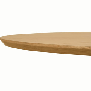 Table basse ronde en bois piètement cannelé - ADA