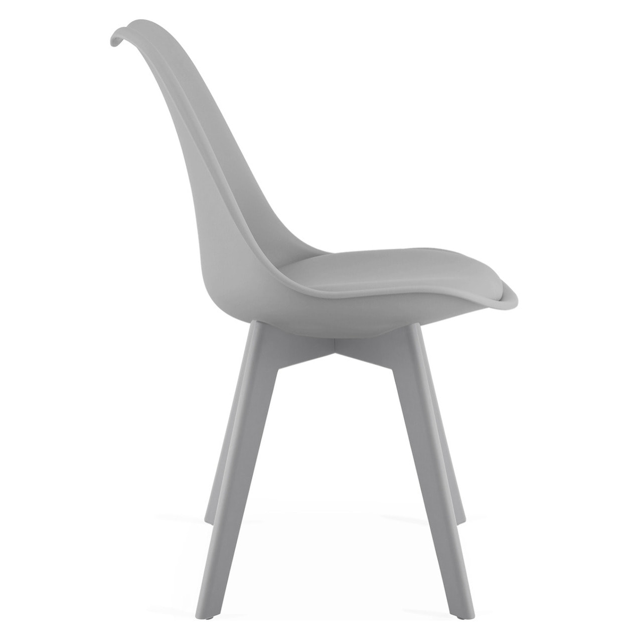 Set di 3 sedie Mark in polipropilene grigio con cuscino
