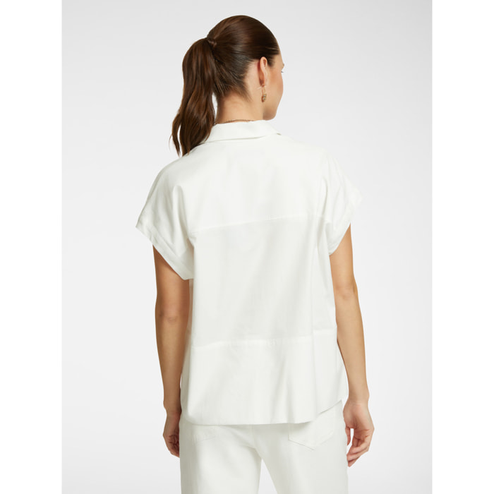 Elena Mirò - Camisa de algodón de verano. - Blanco