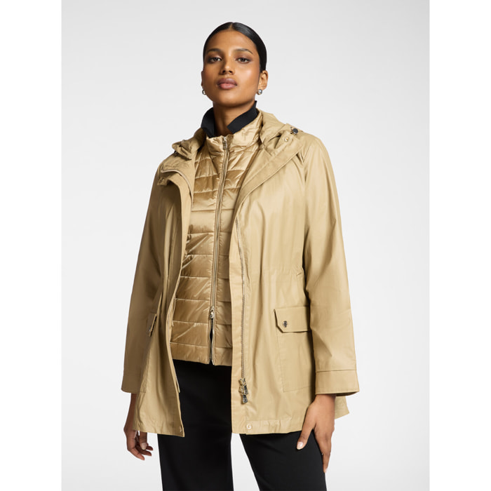 Elena Mirò - Parka layering con cappuccio - Marrone