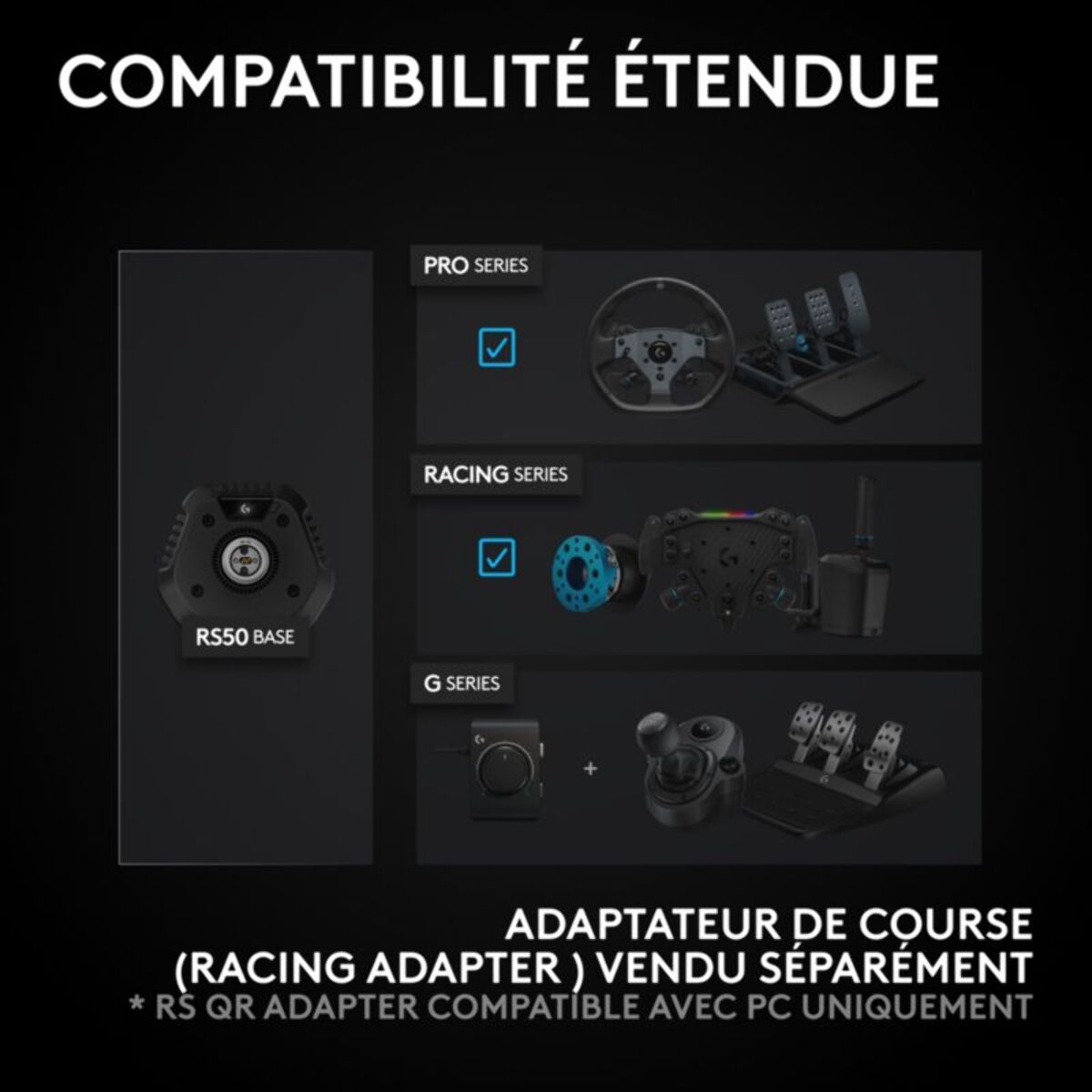 Volant LOGITECH G RS50 System Direct Drive pour Xbox/PC