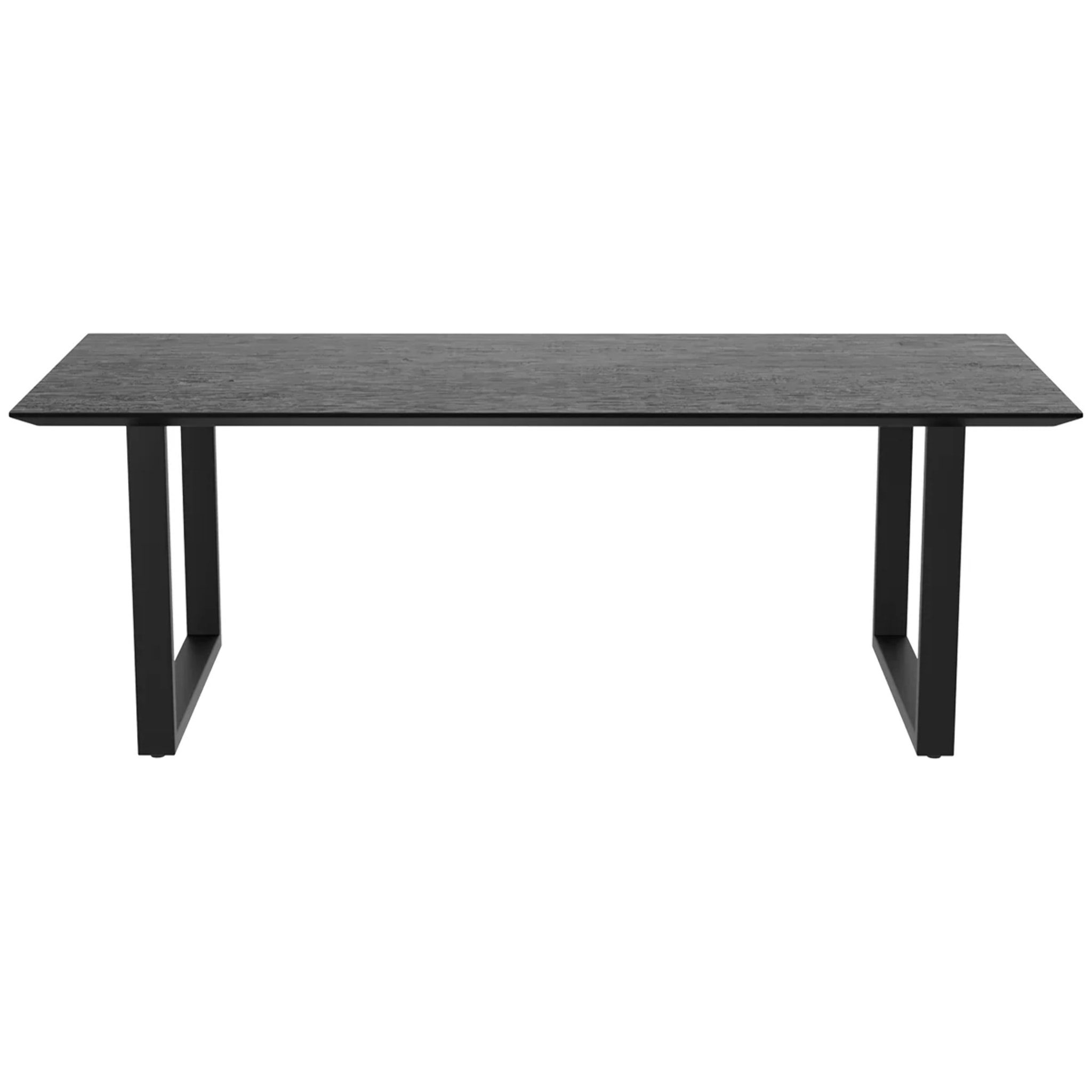 Table rectangulaire 10 personnes en bois de teck recyclé noir 240 cm - Adok