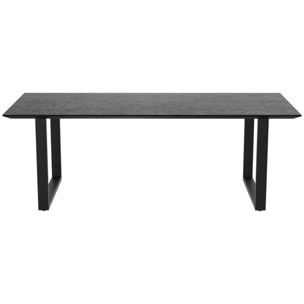 Table rectangulaire 10 personnes en bois de teck recyclé noir 240 cm - Adok