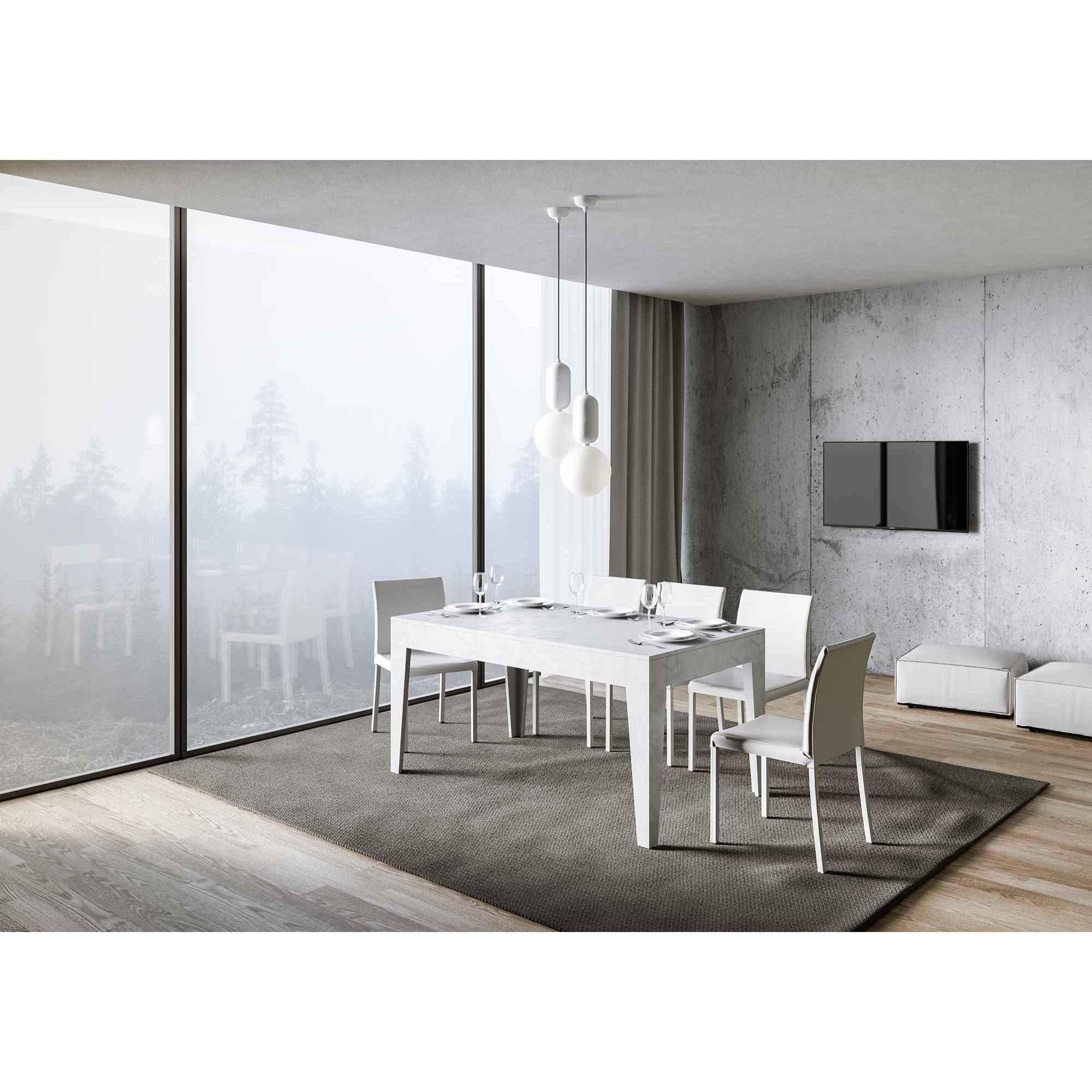 Mesa extensible 90x160/220 cm Cico Blanco Espatulado