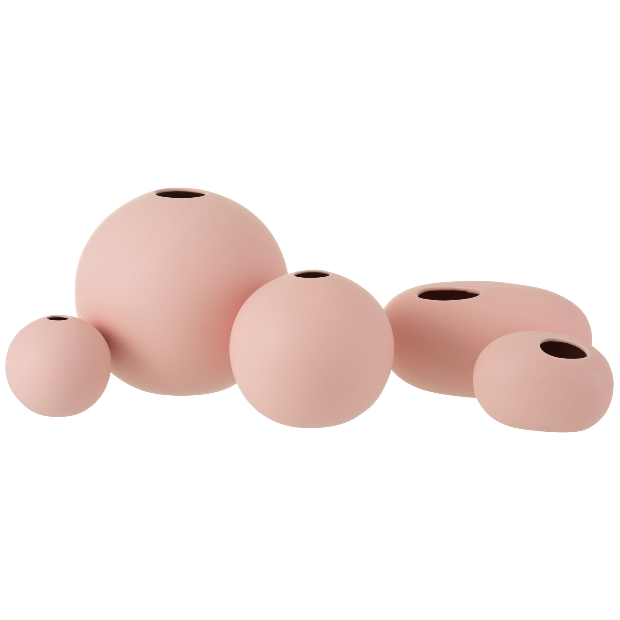 J-Line vase Boule - céramique - rose pastel - large - 23.00 cm de hauteur